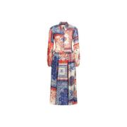 Roberto Cavalli Bandana Patchwork Maxi Klänning Multicolor, Dam