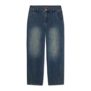 Elena Mirò Vintage-tvättade Ballong Jeans Blue, Dam