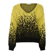 Saint Tropez Garancesz Pullover Stickad Celery Yellow, Dam