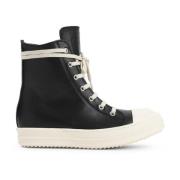 Rick Owens Svarta Sneakers Lyxig Stil Black, Dam