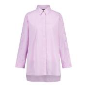 Marc Cain Blus med knäppärm bomull Pink, Dam