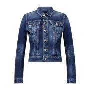 Dsquared2 Ripped Denim Jacka Urban Stil Blue, Dam