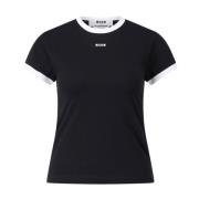 Msgm Logo T-shirt med modern silhuett Black, Dam