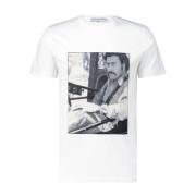 Bastille Tryckt Bomull T-shirt White, Herr