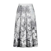 Riani Floral A-linjeformad kjol Gray, Dam