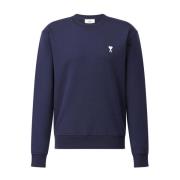 Ami Paris Klassisk Crew Neck Sweater Blue, Herr