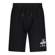 Iceberg Logo Sweat Shorts med Dragsko Fickor Black, Herr