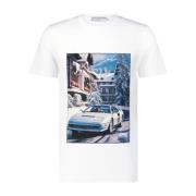 Bastille Tryckt bomullst-shirt White, Herr