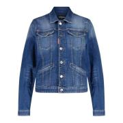 Dsquared2 Vintage Denimjacka med Distressed Look Blue, Dam