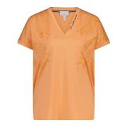 Sportalm Tryckt Valeriana Funktionell T-shirt V-ringning Orange, Dam