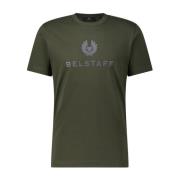 Belstaff Bomull Logo T-shirt Bekväm Passform Green, Herr