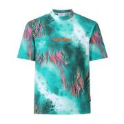 Carlo Colucci Abstrakt Oversized T-shirt med Logostickning Multicolor,...