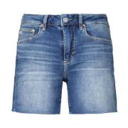 Adriano Goldschmied Avslappnad passform denim shorts med rå kant Blue,...