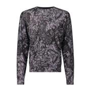 Etro Silkeblandning Lätt Pullover med Paisley Gray, Herr