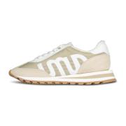 Ami Paris Läderblandning Sneakers Mjukt Innerfoder Beige, Herr