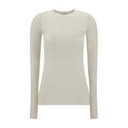 Jil Sander Silke Långärmad Genomskinlig Topp Beige, Dam