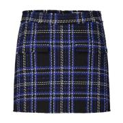 Msgm Rutig ull Skort Multicolor, Dam