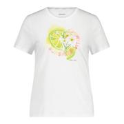 Marc Cain Logo Print Bomull T-shirt White, Dam