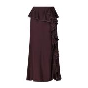 Ulla Johnson Elegant Maxikjol med Volangkant Purple, Dam