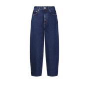 Ganni Mörkblå Rigid Denim Jeans Blue, Dam