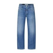 Cambio Komfort Fit Straight Leg Jeans Blue, Dam