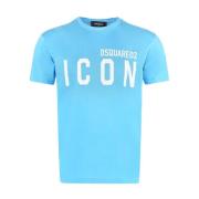 Dsquared2 Ikon Logotyp Tryck T-shirt Blue, Dam