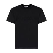 JW Anderson Svart Logotyp Broderad T-shirt Black, Herr