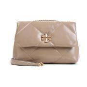 Tory Burch Elegant Diamant Axelväska i Taupe Beige, Dam