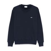 Autry Räfflad Crewneck Sweatshirt Regular Fit Blue, Herr