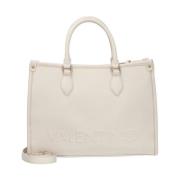 Valentino by Mario Valentino Rised Shopping Tote Bags Beige, Dam