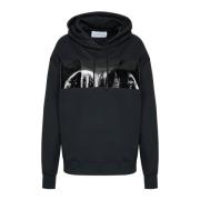 Calvin Klein Oversize huvtröja - Svart tryckt logotyp Black, Dam