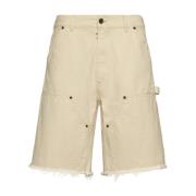 Maison Margiela Stud Denim Beige Shorts Beige, Herr