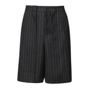 JW Anderson Grå Plisserade Shorts med Ankare Black, Herr