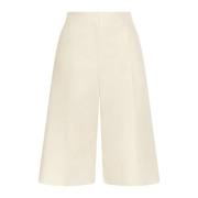 Marni Beige Cropped High Waisted Byxor Beige, Dam