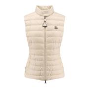 Moncler Nylon Ärmlös Jacka med Dunfyllning Beige, Dam