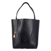 Chloé Svart Kornläder Spin Tote Väska Black, Dam