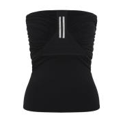 Rick Owens Svart Jersey Prong Bustier Topp Black, Dam