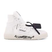 Off White Högtopps lädersneakers med tyginsatser White, Herr