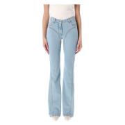 Mugler Flared Jeans för en snygg look Blue, Dam