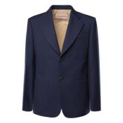 Valentino Garavani Blå Ull Slim Fit Jacka Blue, Herr