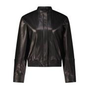 Windsor Mjuk Läderblouson med Modern Design Black, Dam