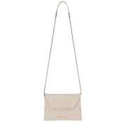 Brunello Cucinelli Läderkuvert Clutch med Smyckesrem Beige, Dam