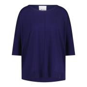 Allude Silke-Kashmir Oversized Stickad Tröja Blue, Dam