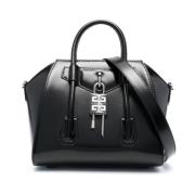 Givenchy Svart Läder Toteväska med Hänglås Black, Dam