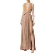 Elisabetta Franchi Elegant Klänning Ab62142E2 Beige, Dam