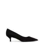 Stuart Weitzman Snygg Mocka Kitten Pump Black, Dam