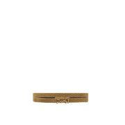 Saint Laurent Cassandra Läderarmband Guld Logo Brown, Unisex