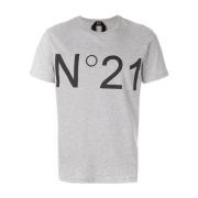 N21 Avslappnad Bomull T-shirt Gray, Herr