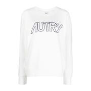 Autry Vit Sweatshirt för en stilren look White, Dam