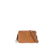 Prada Kanel Läder Crossbody Väska Brown, Dam